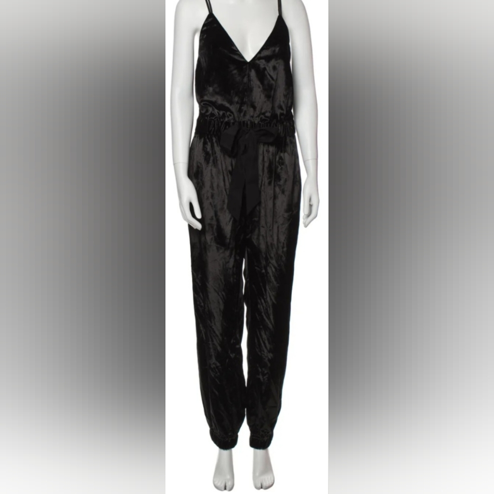 Milly Black Velvet Jumpsuit Size 10